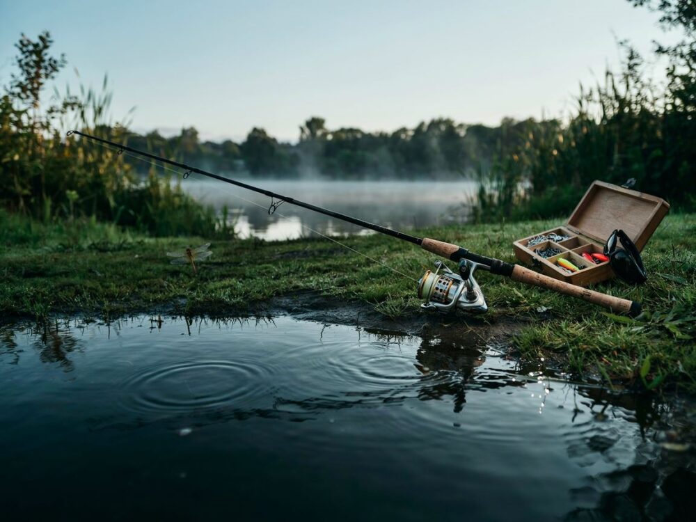zestaw wędek matchowych nad wodą